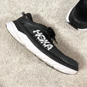 Hoka One One Bondi 7 Men Size 12.5 2E Black White Comfort Shoes Athleisure Gym